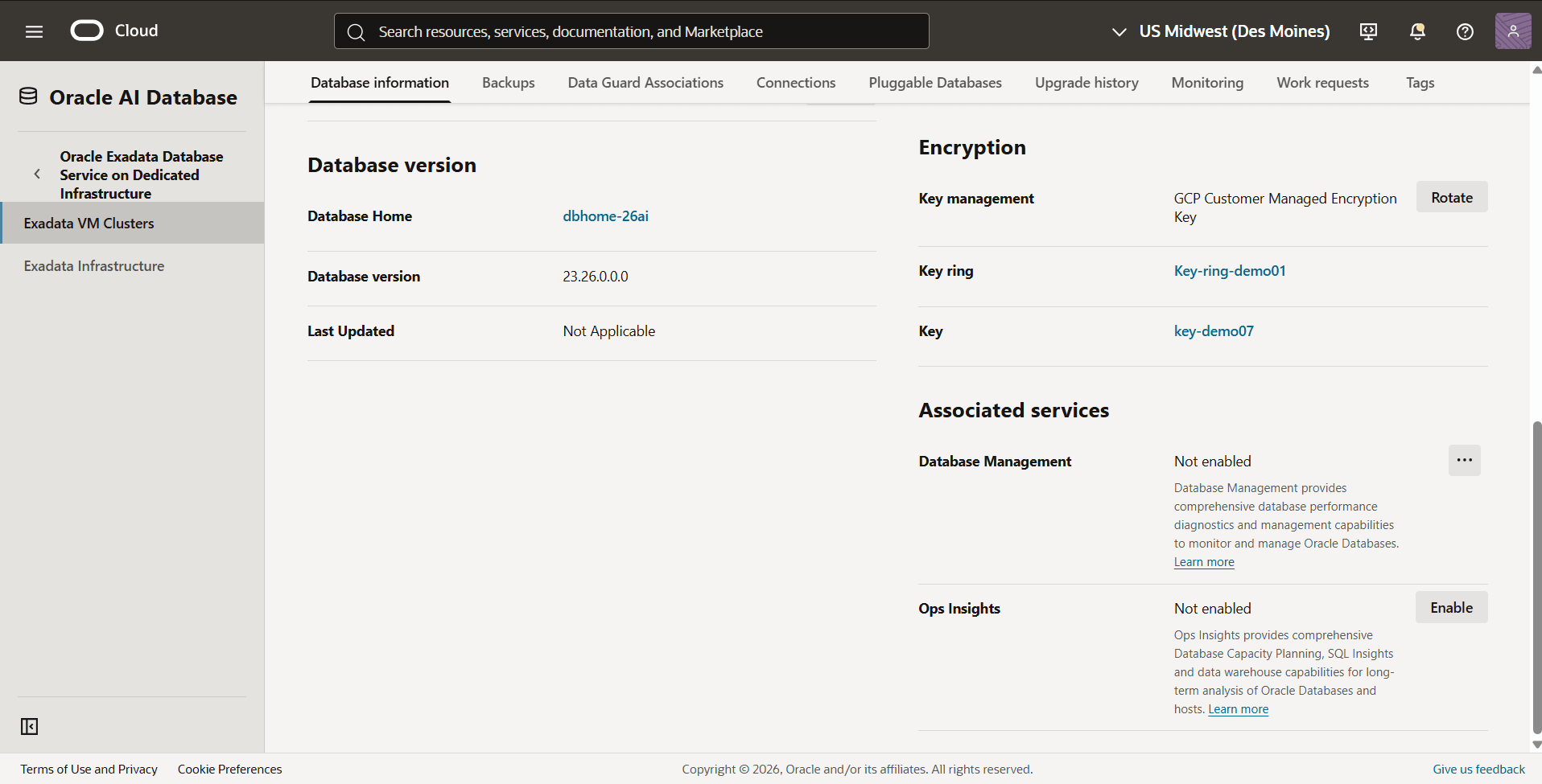 This screenshot shows how to navigate to key management. This screenshot shows how to navigate to key management.