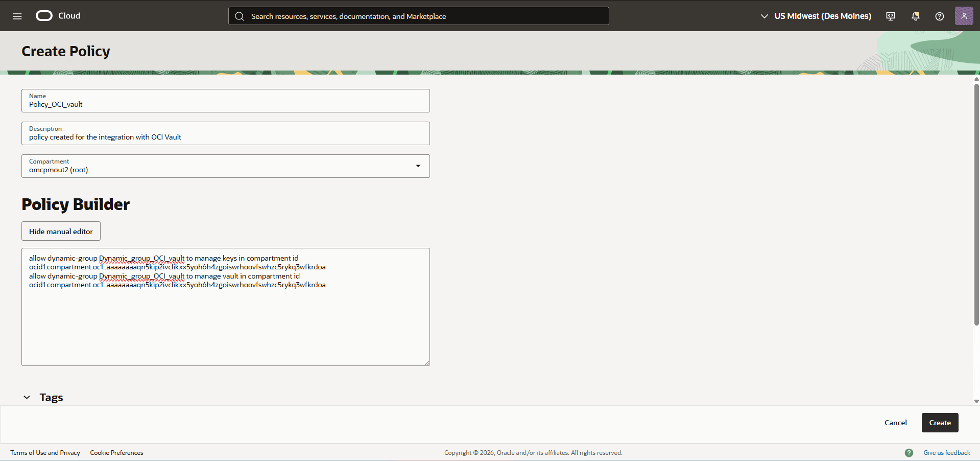 This screenshot shows how to create a policy. This screenshot shows how to create a policy.