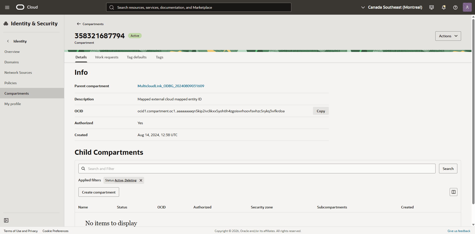This screenshot shows how to obtain your OCID information. This screenshot shows how to obtain your OCID information.