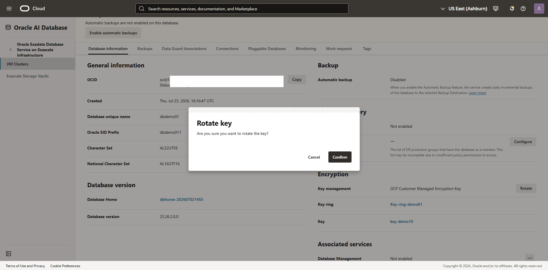 This screenshot shows how to rotate a key. This screenshot shows how to rotate a key.