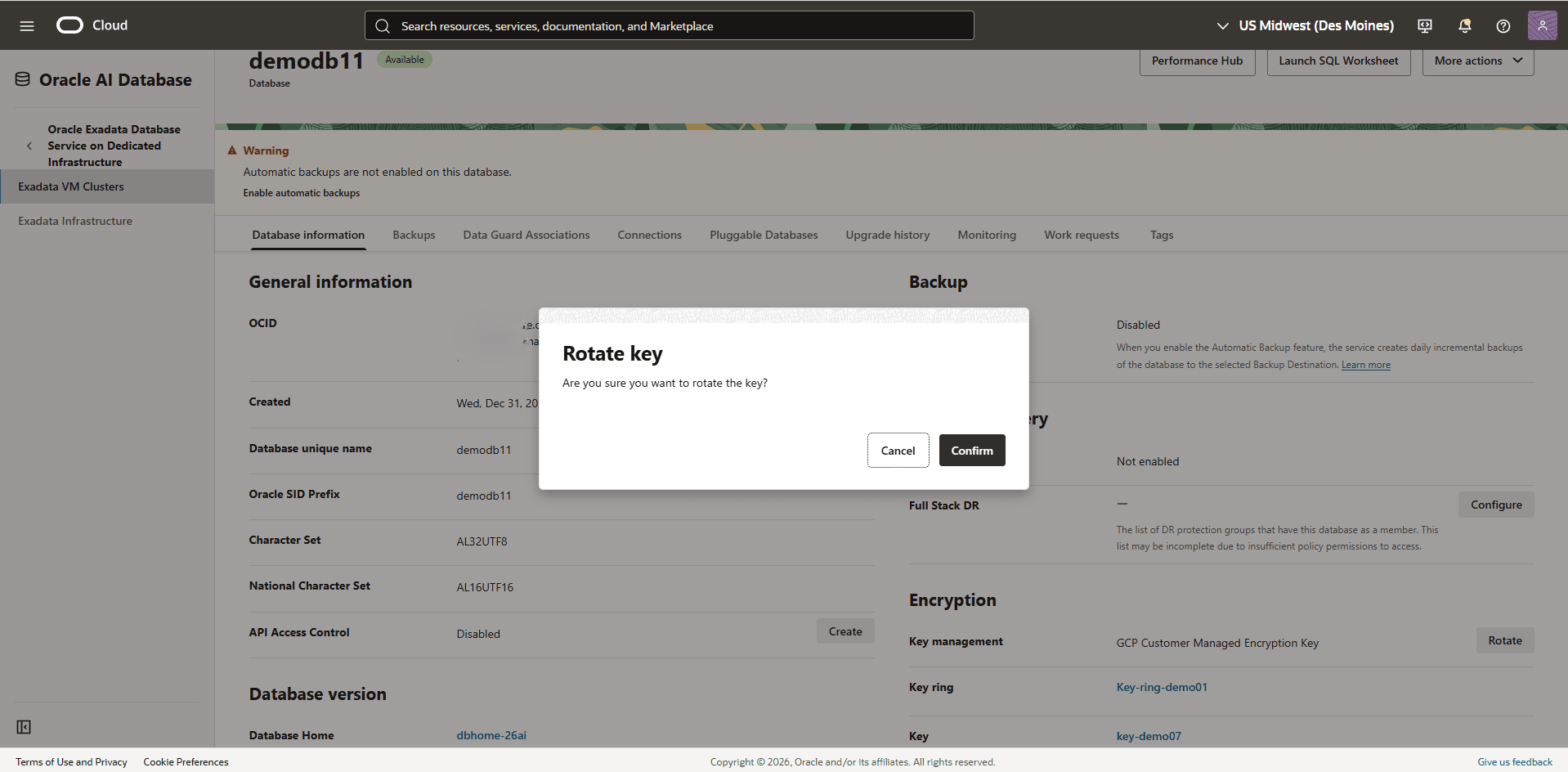 This screenshot shows how to rotate key. This screenshot shows how to rotate key.