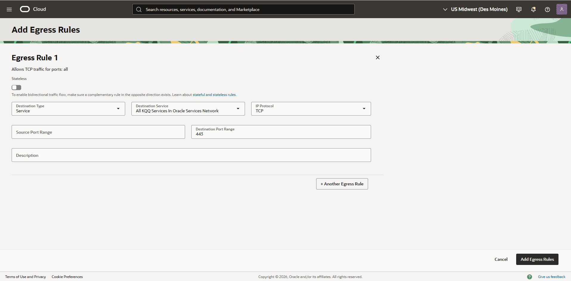 This screenshot shows how to add egress rules. This screenshot shows how to add egress rules.