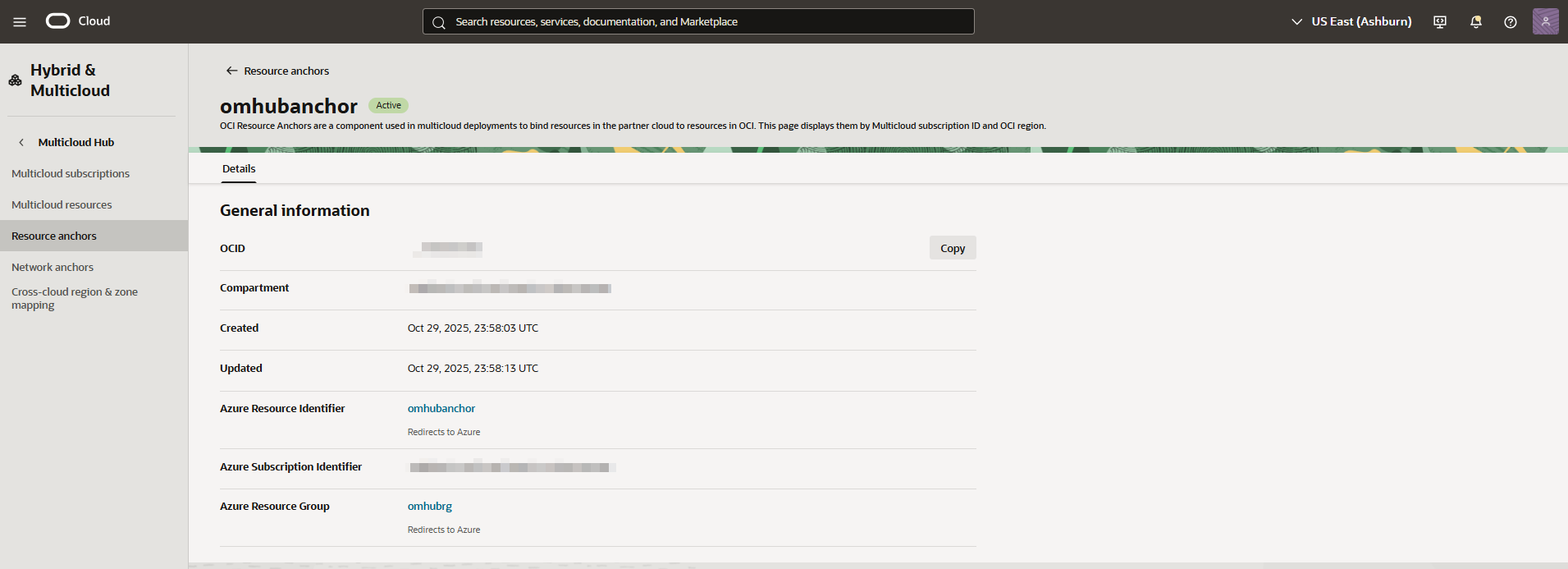 Click to expand Resource anchor details page