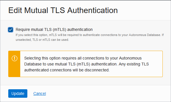 Update Network Options to Allow TLS or Require Only Mutual TLS (mTLS ...