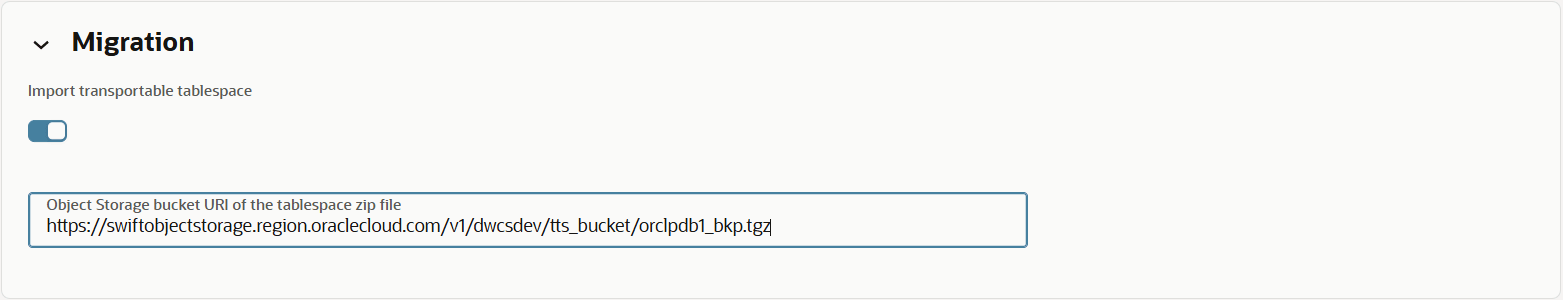 Description of adb_transportable_tablespace_migration.png follows Description of adb_transportable_tablespace_migration.png follows
