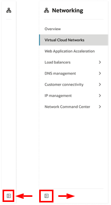 Nuova pagina di interfaccia che mostra il riquadro di navigazione sul lato sinistro.