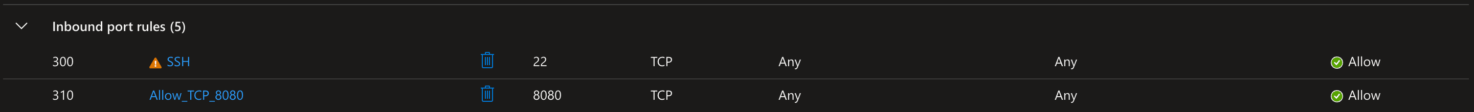 Questo screenshot mostra come assicurarsi che la porta sia impostata correttamente.