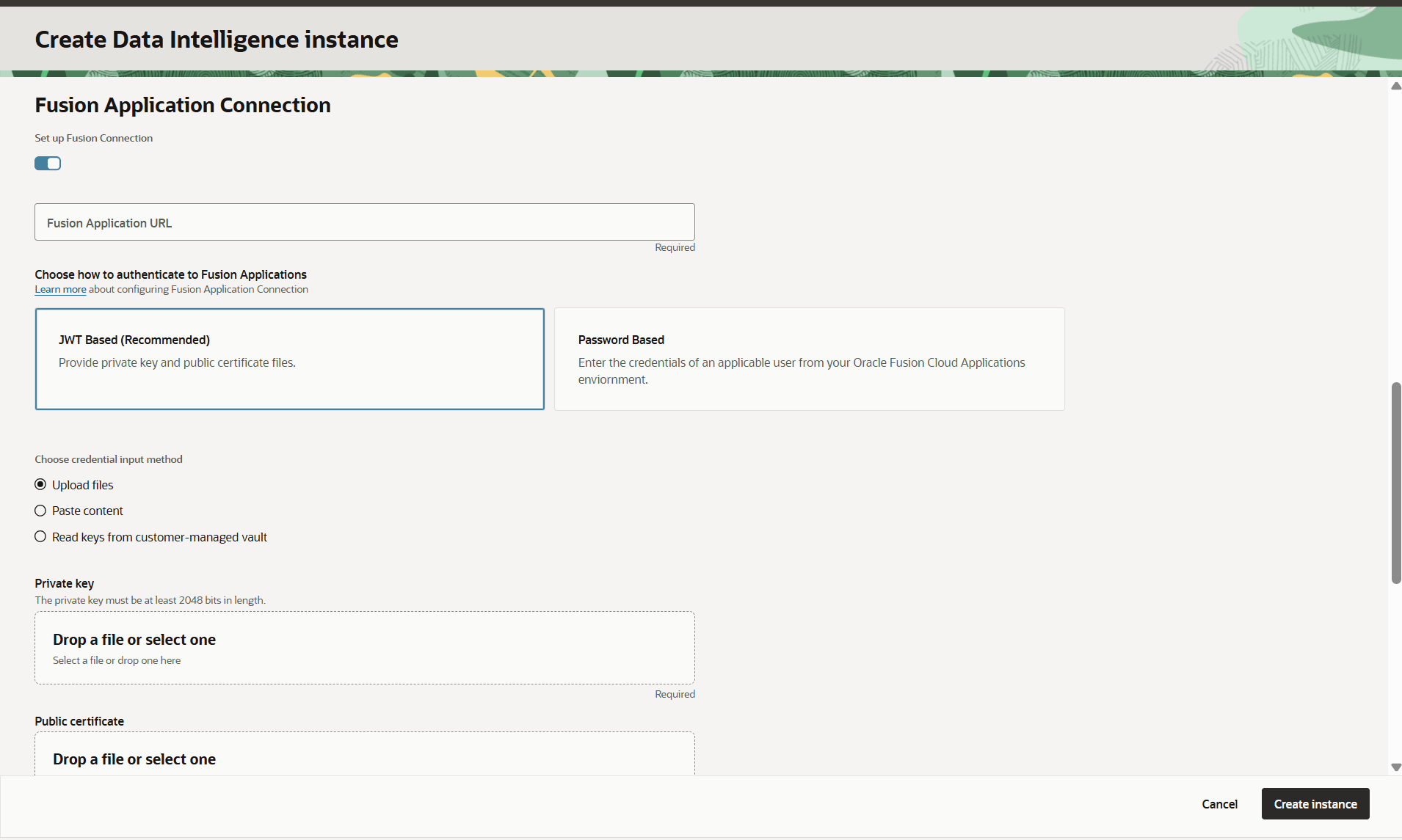 Segue la descrizione dell'immagine fawag-create-instance-faconnect-oak.png