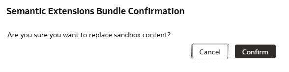 Finestra di dialogo di conferma bundle estensioni semantiche