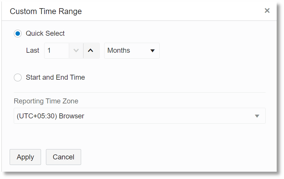 Selettore ora in Log Explorer