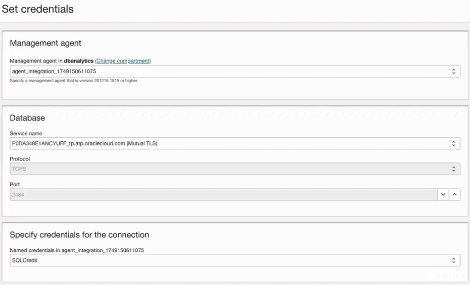 Impostare le credenziali per ADB-ExaC@C