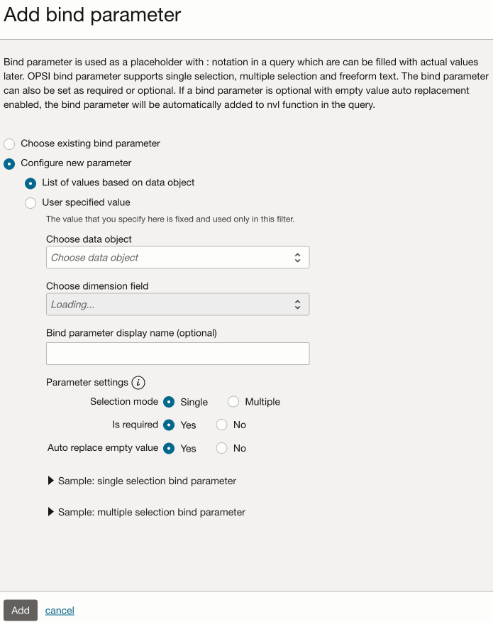 Aggiungere un nuovo parametro di associazione e i relativi valori