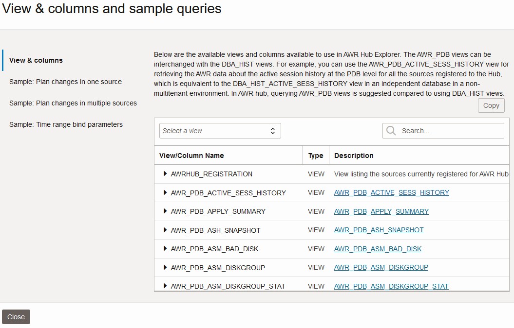 Schermata Visualizza, colonna e query di esempio Schermata Visualizza, colonna e query di esempio