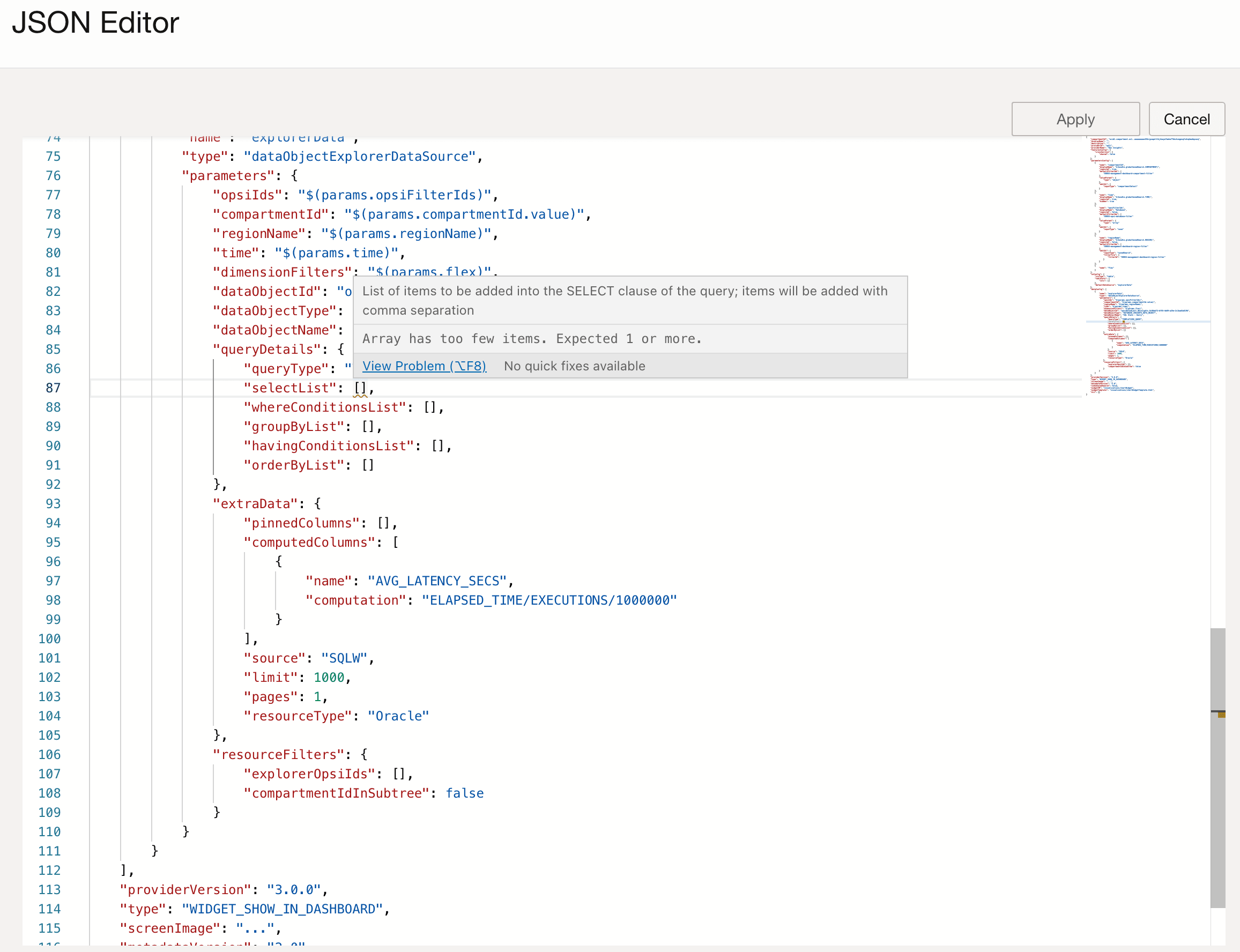 Editor JSON