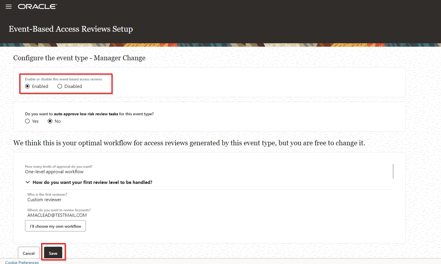Abilita revisioni degli accessi basate sugli eventi