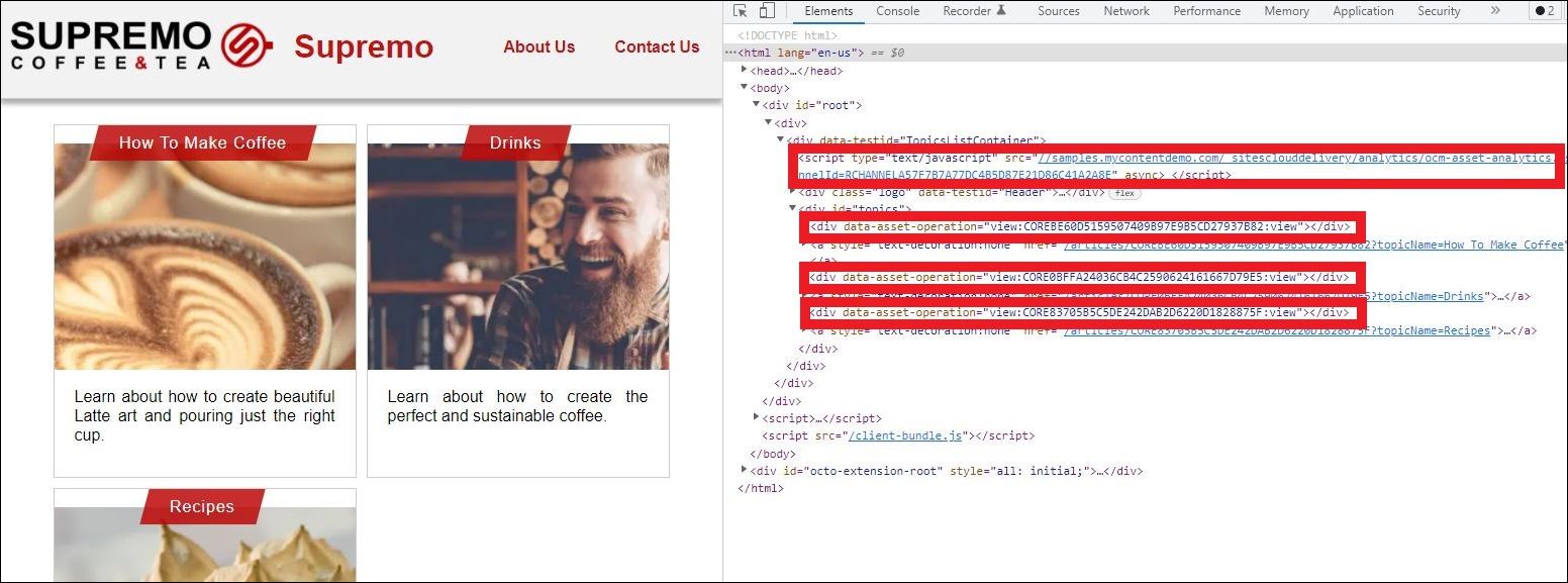 In questa immagine viene mostrato l'HTML della home page del blog.