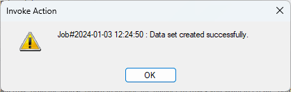 Creazione del data set riuscita
