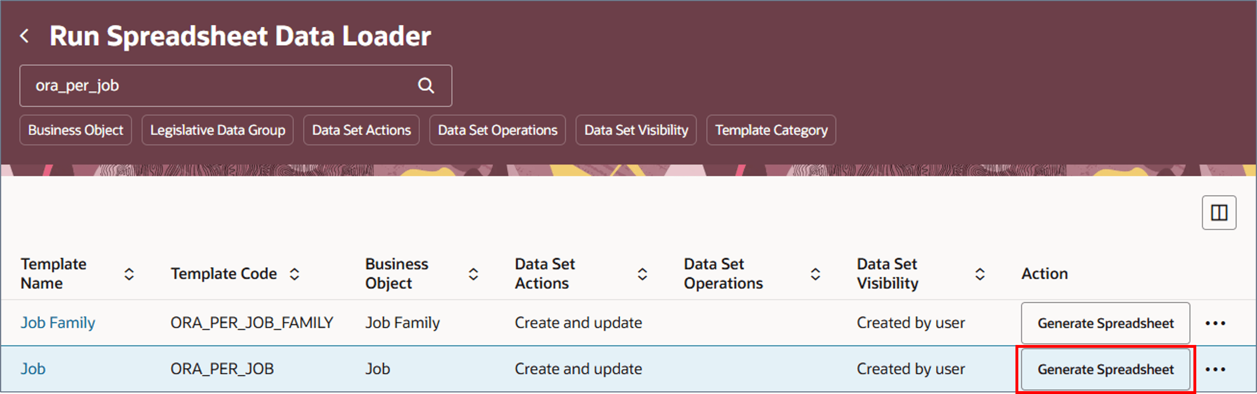 Fare clic sul nome del modello
