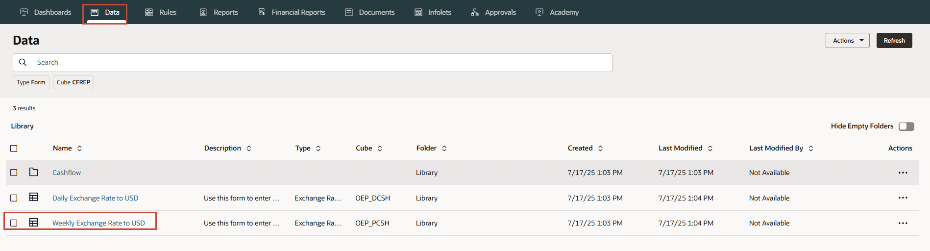 Tariffa settimanale form dati