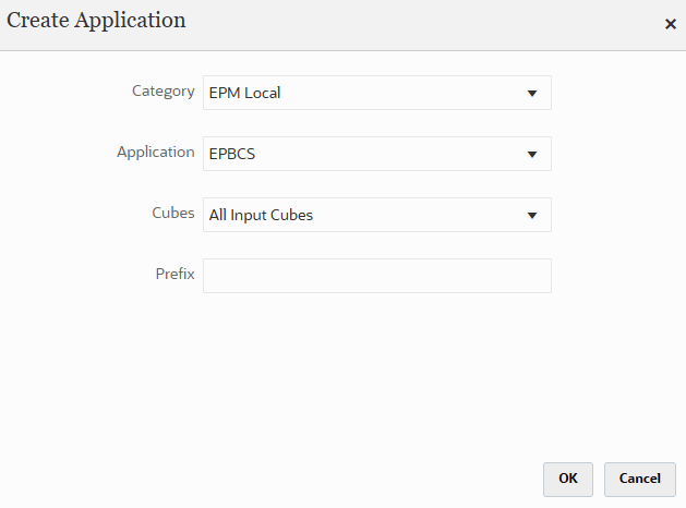 Applicazione target EPBCS