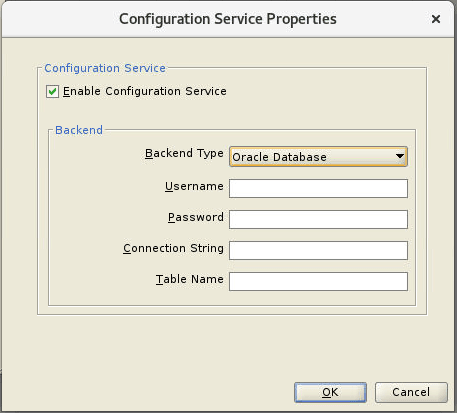Servizio di configurazione con l'opzione Oracle AI Database.
