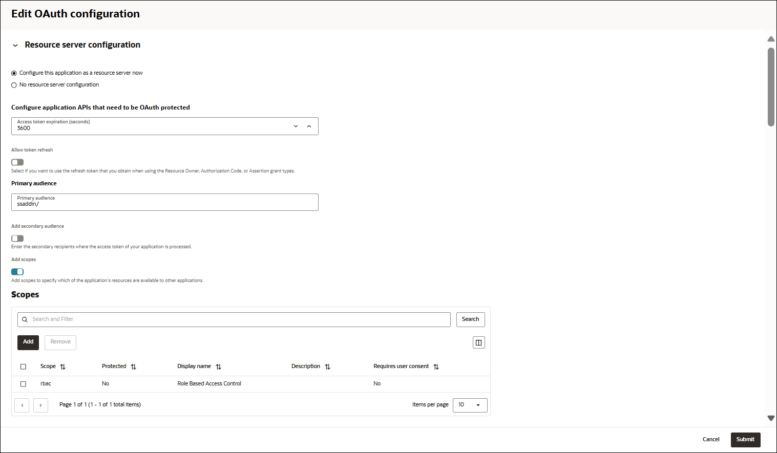Segue la descrizione dell'immagine rbac-edit-config-resource-server-config.png Segue la descrizione dell'immagine rbac-edit-config-resource-server-config.png