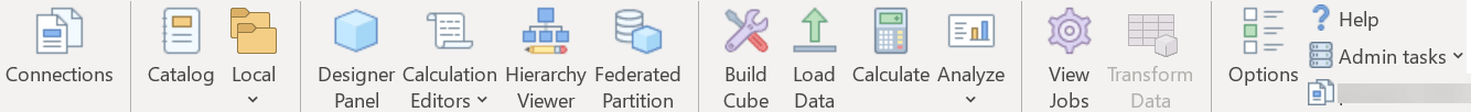 Immagine della barra multifunzione di Cube Designer.