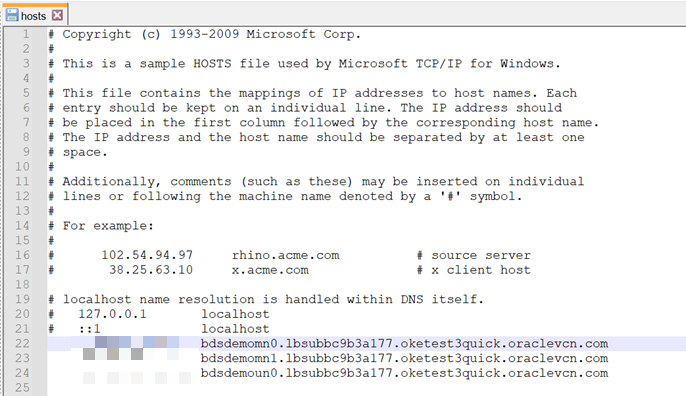 File host di esempio