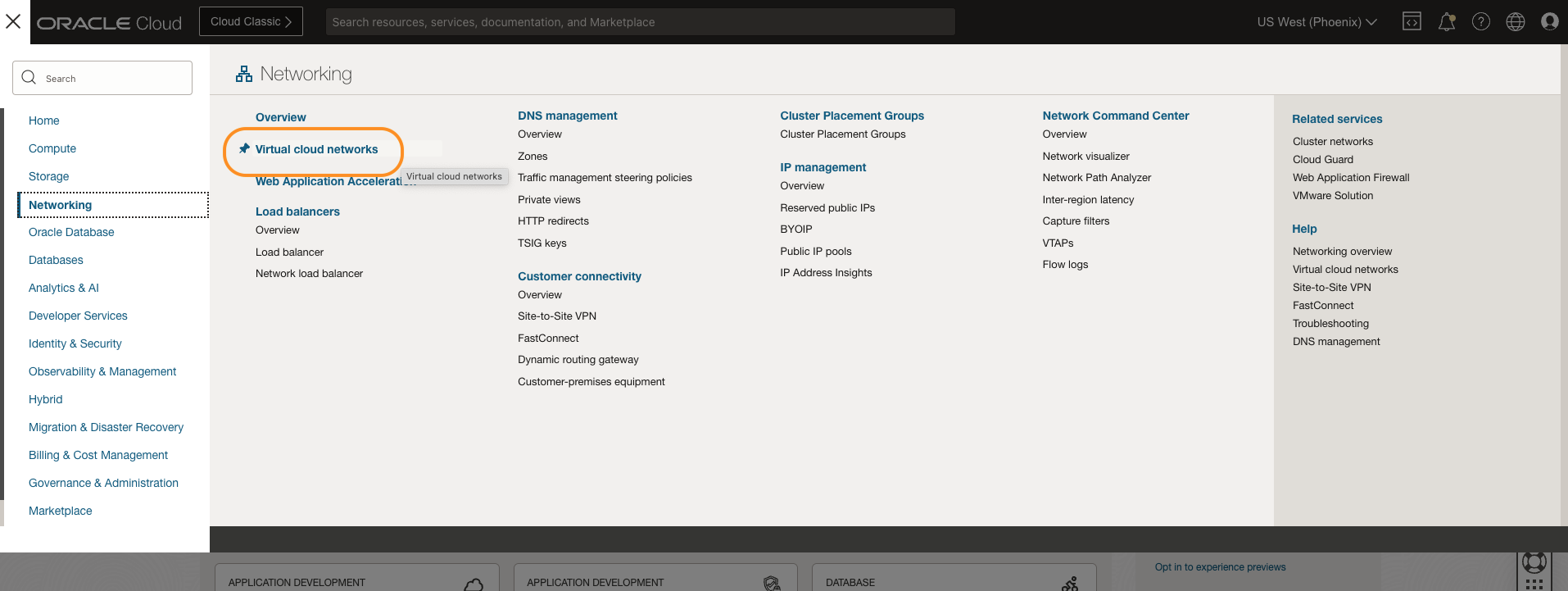 Creare una configurazione VCN
