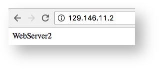 Questa immagine mostra la pagina Webserver2 visualizzata in un browser