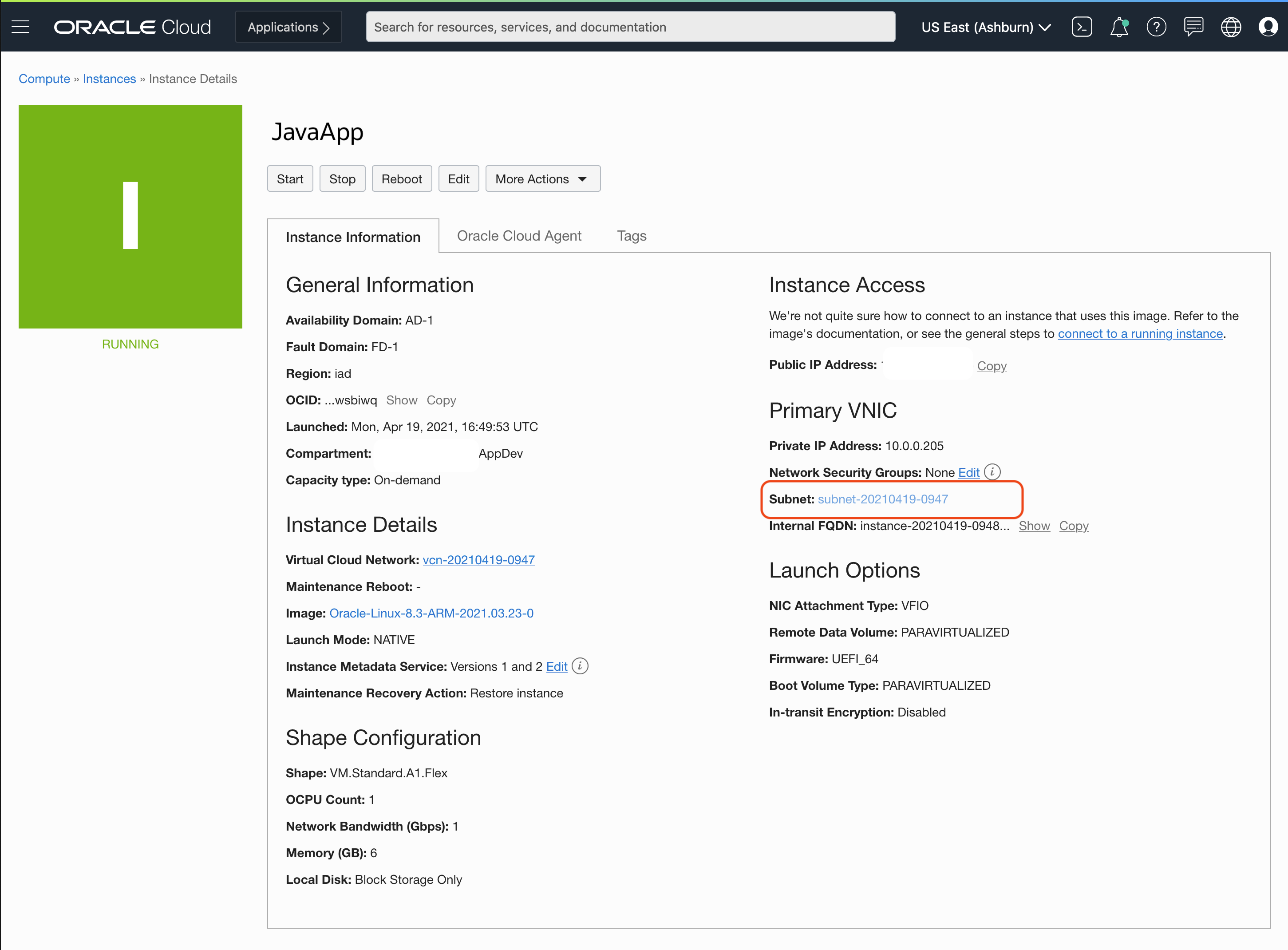 selezionare la subnet