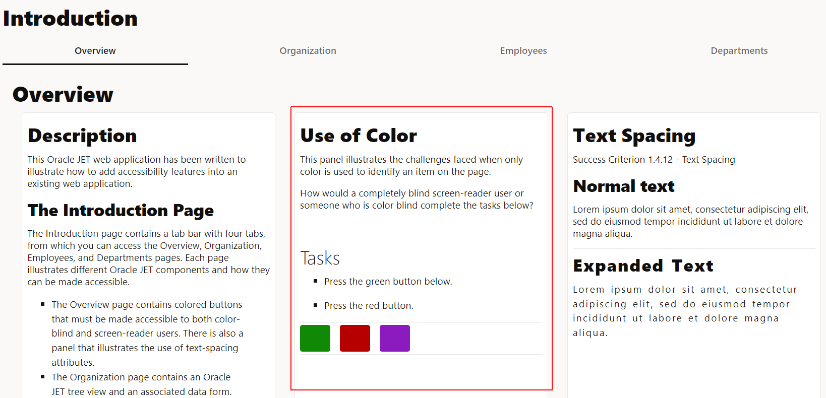 Istruzioni per l'uso dei colori