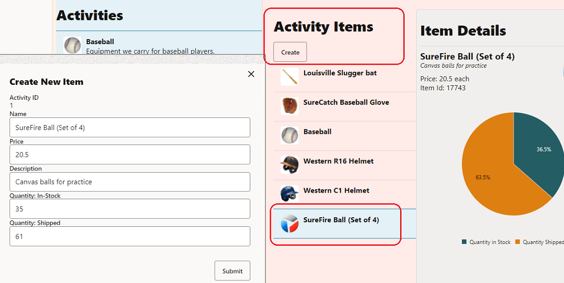 Finestra di dialogo Crea nuovo elemento