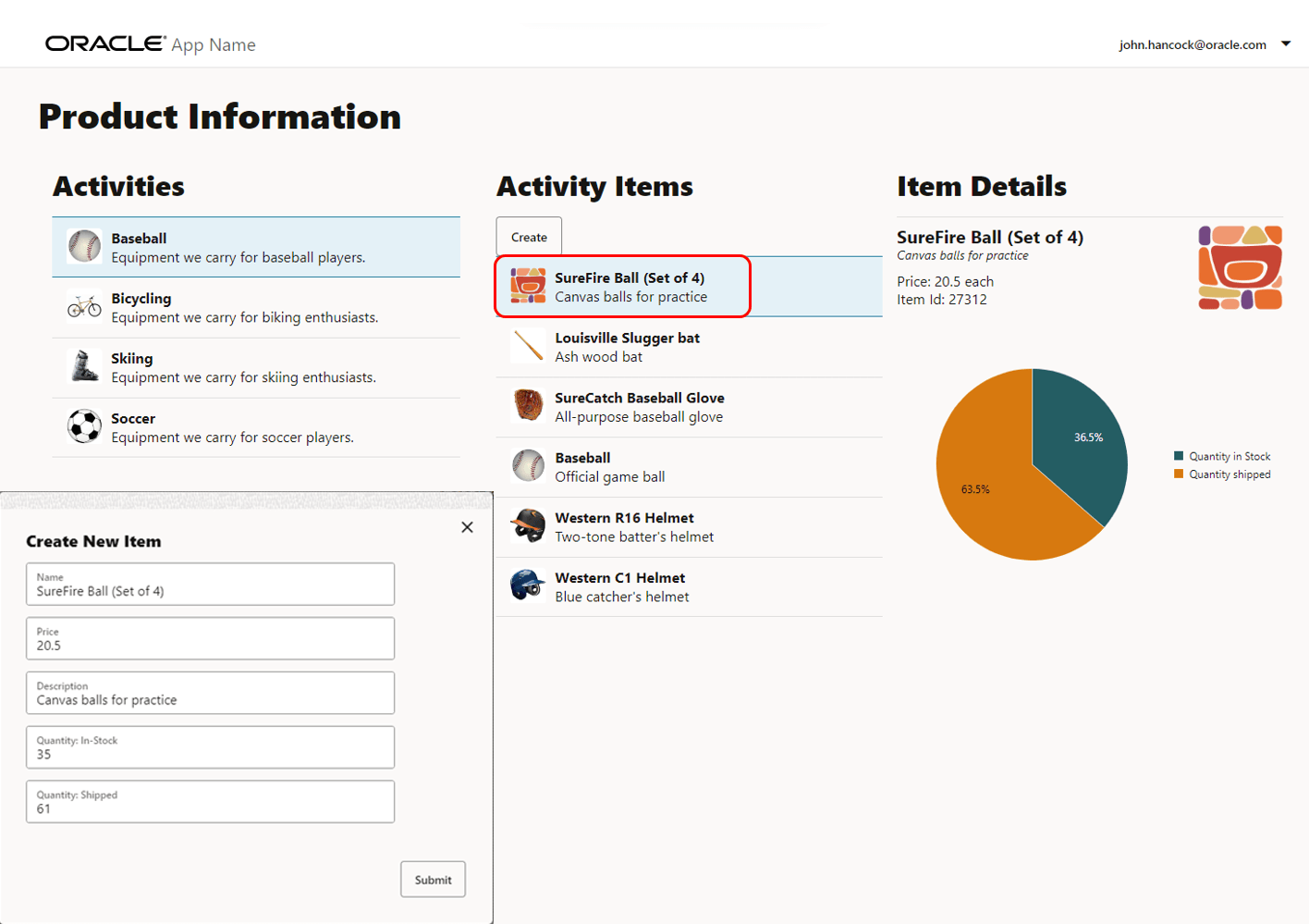 Finestra di dialogo Crea nuovo elemento
