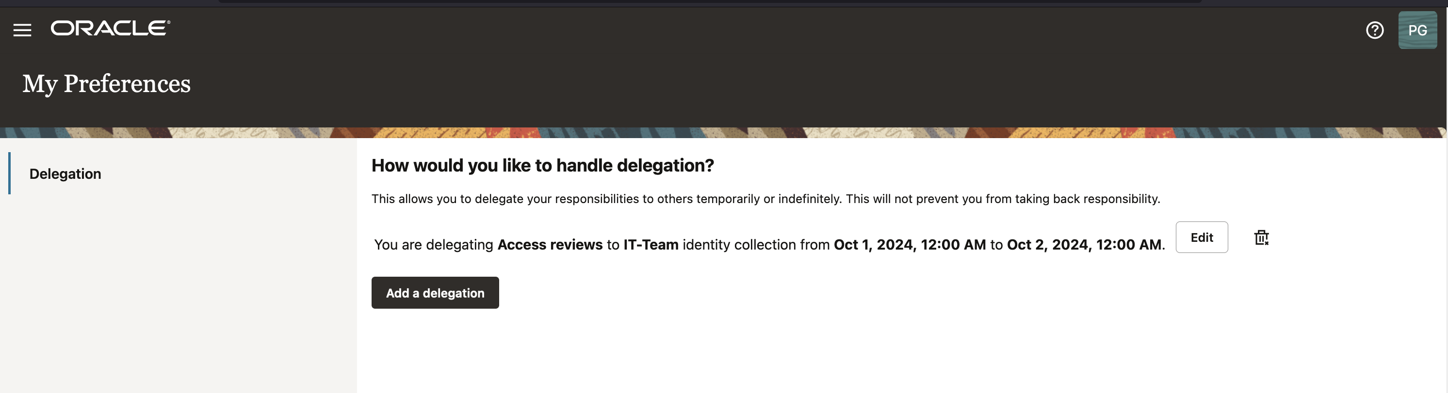 Dettagli immissione OCI