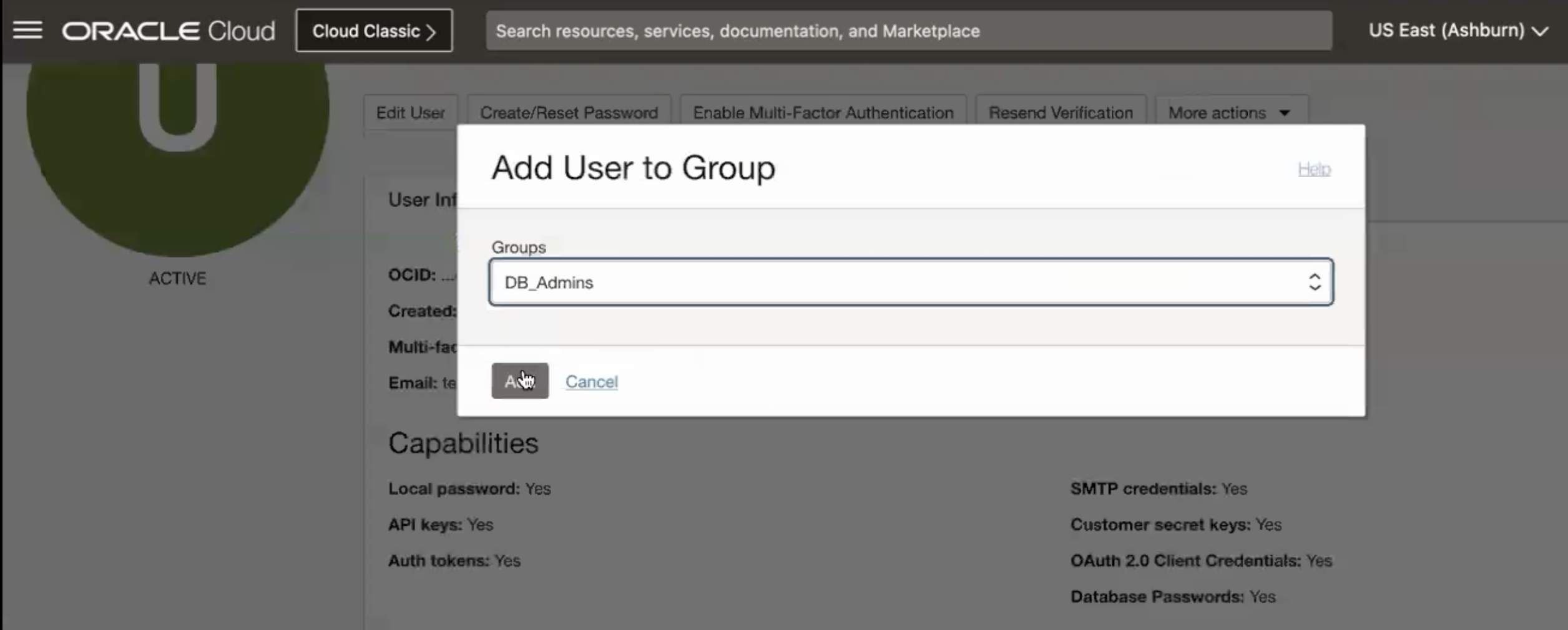 Utenti creazione database