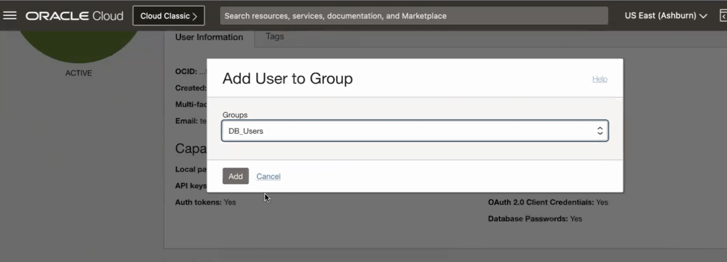 Utenti creazione database
