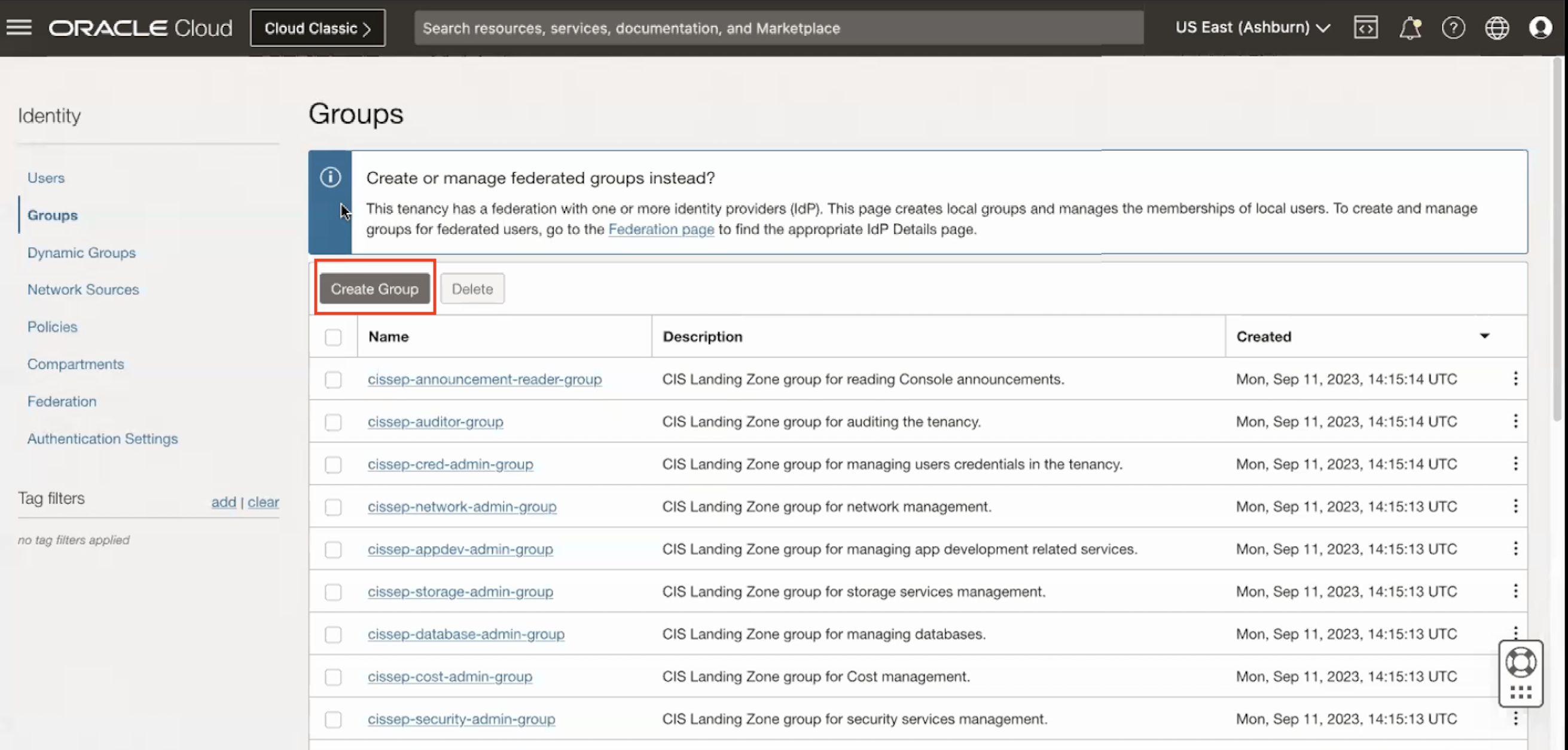 Gruppi di creazione database