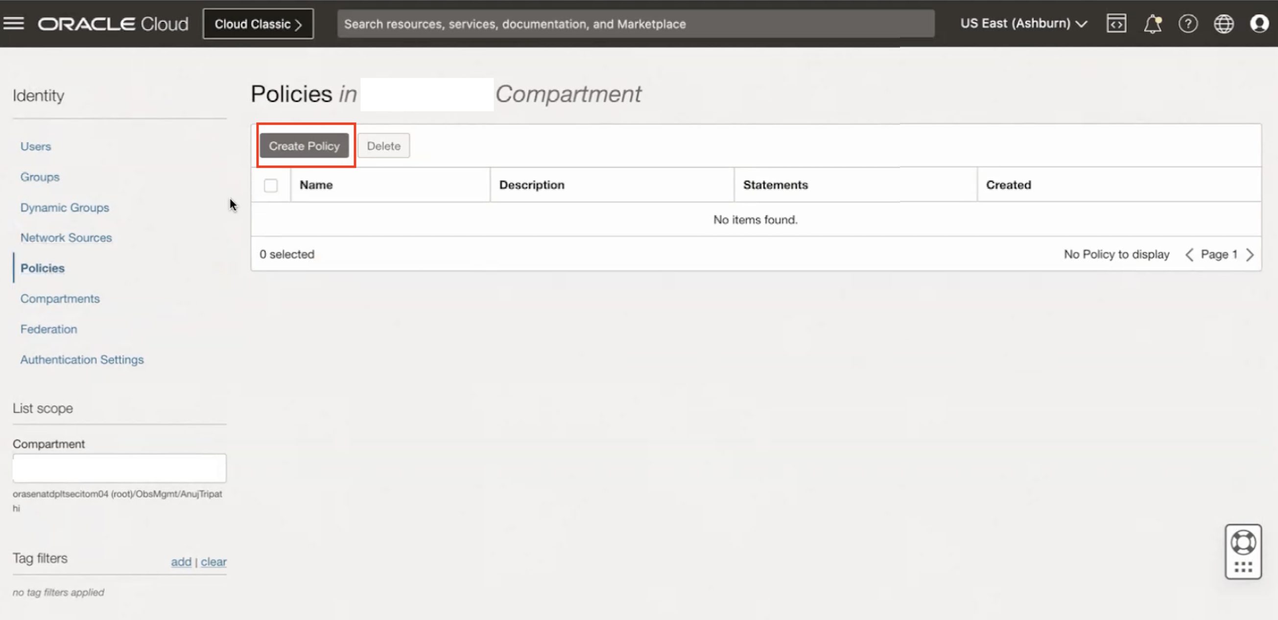 Crea criterio database