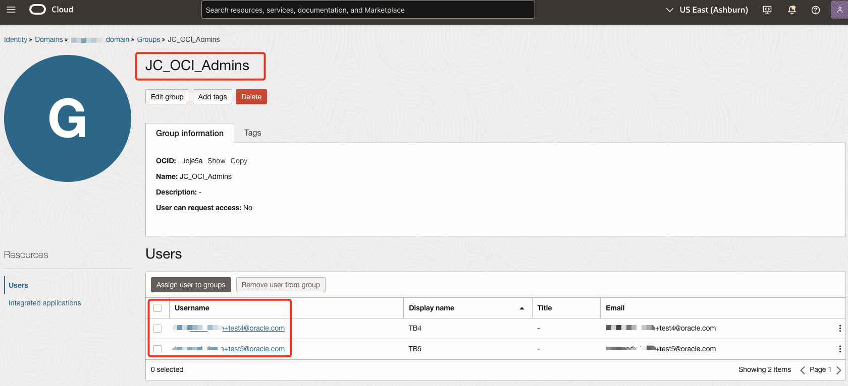 OCI Console.