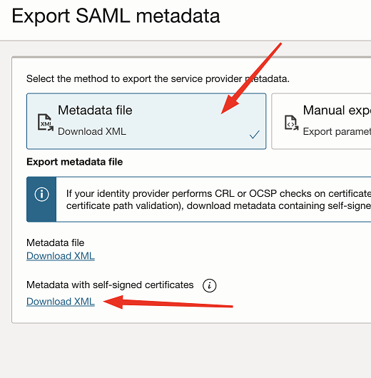 Download dei metadati SP in corso.