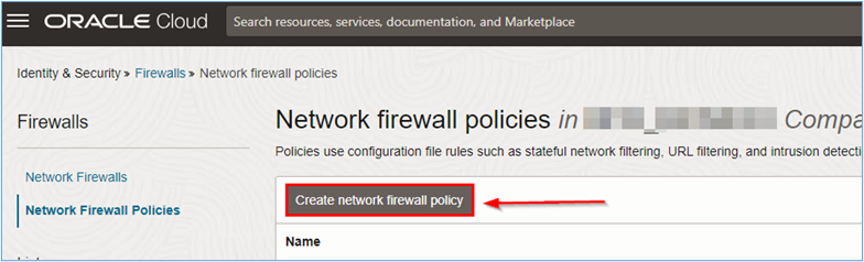 Creare un criterio firewall di rete