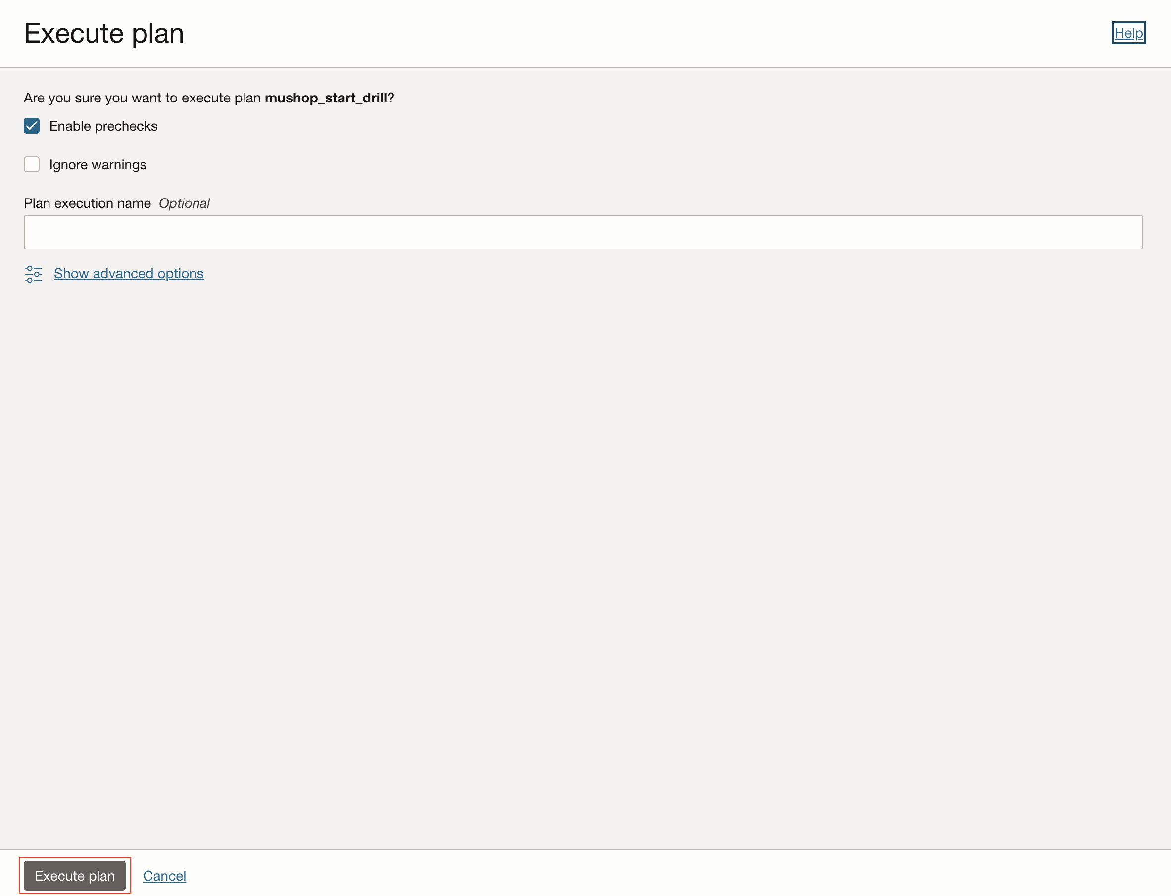 Esegui piano di espansione iniziale