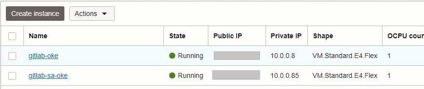 istanza di OCI Compute