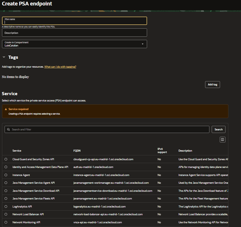 Configurazione configurazione PSA di rete 5
