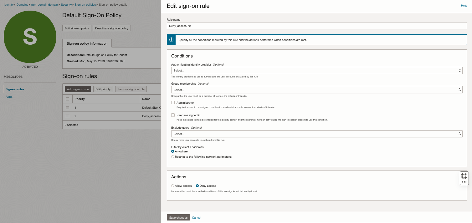 Criterio predefinito rule2