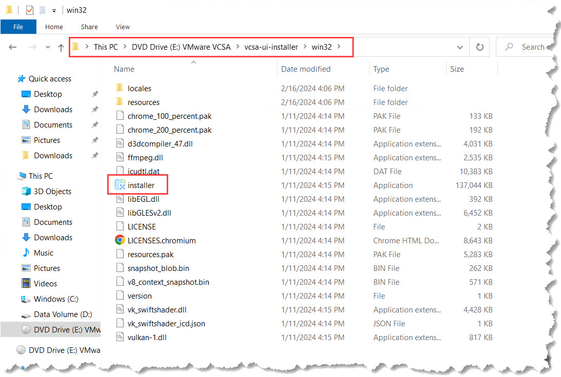 Programma di installazione di aggiornamento vCenter