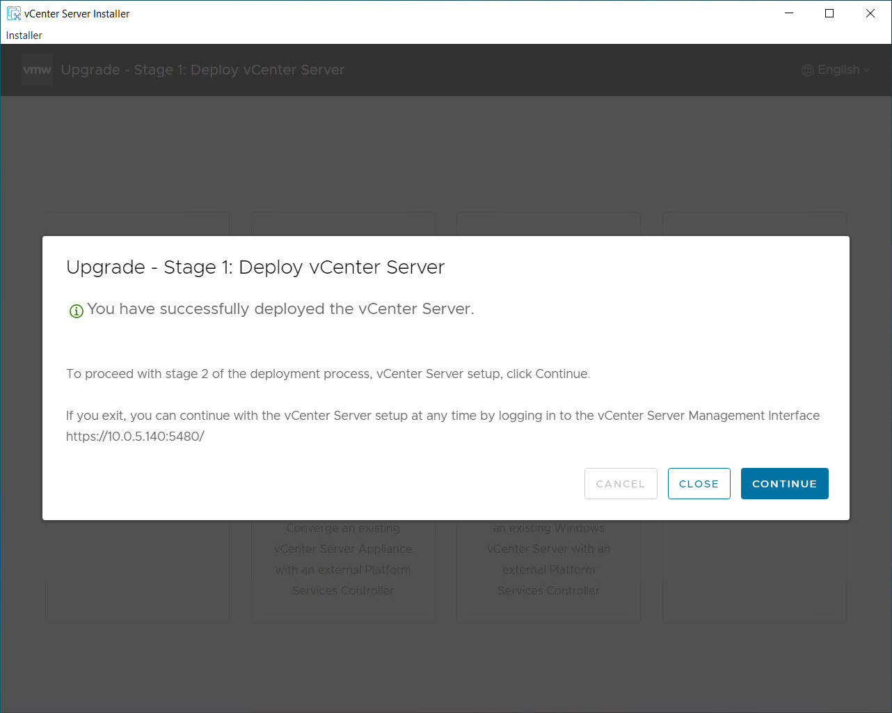 vCenter Aggiornamento Stage1 - Completo