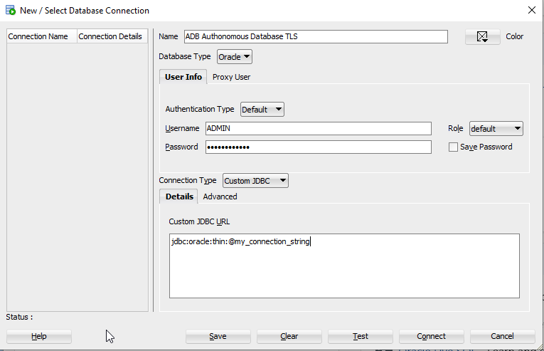 adb_connect_sqldev_db21_tls.pngの説明が続きます