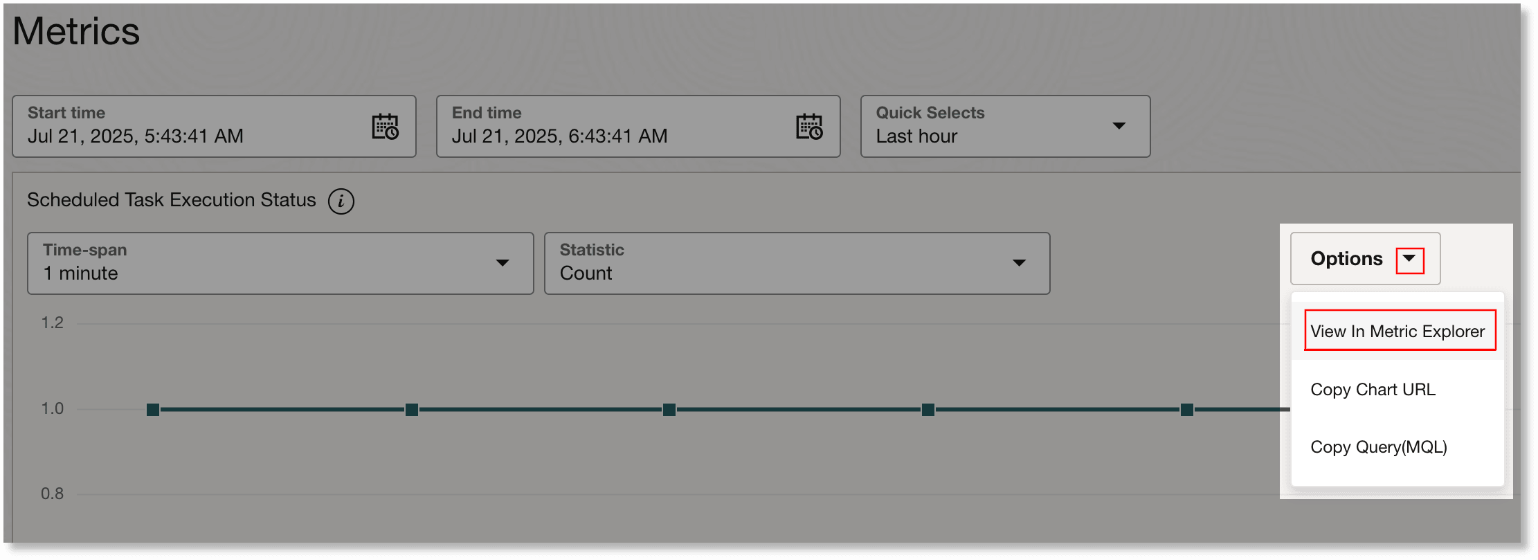 View in metrics explorer View in metrics explorer